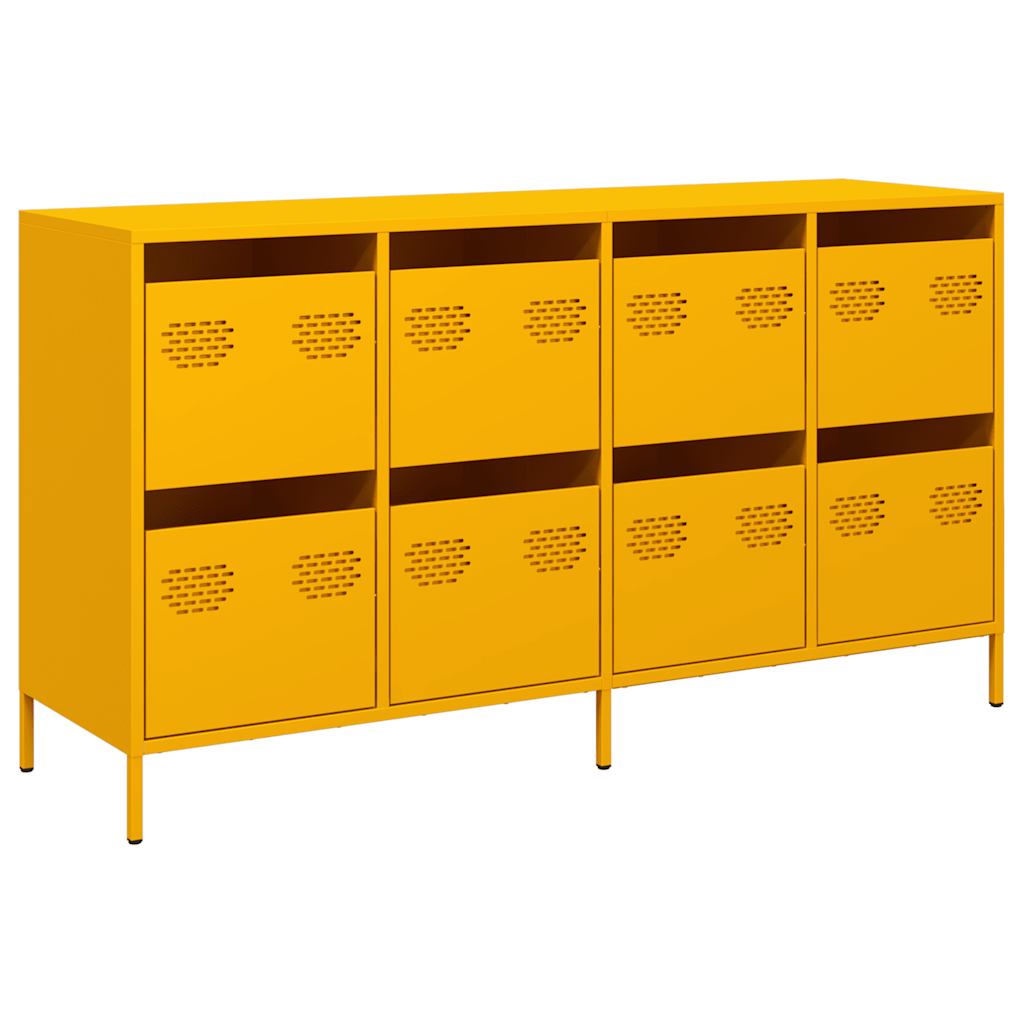 skab 135x39x73,5 cm koldvalset stål sennepsgul