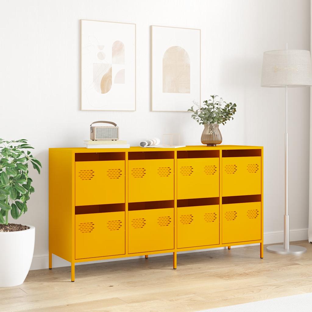 skab 135x39x73,5 cm koldvalset stål sennepsgul