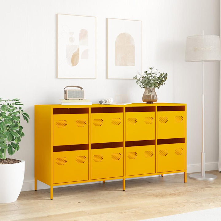 skab 135x39x73,5 cm koldvalset stål sennepsgul