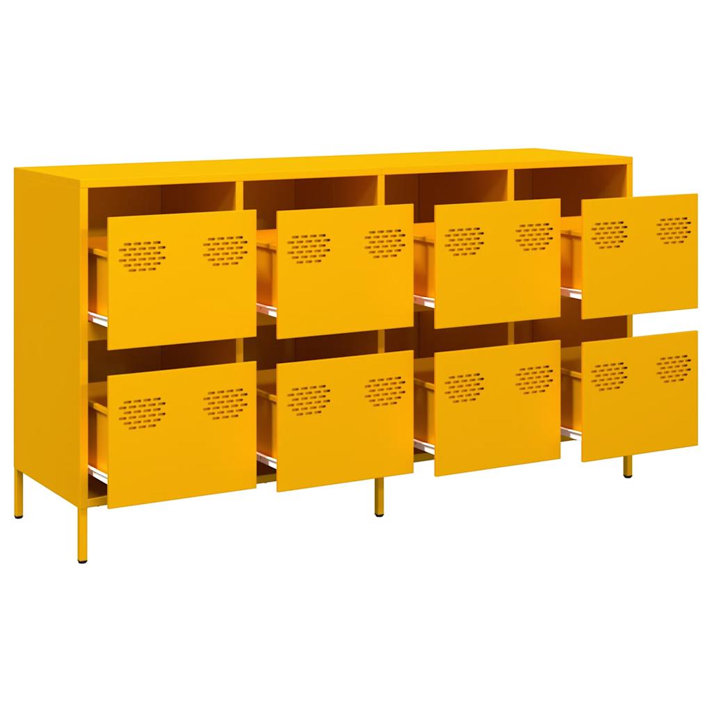 skab 135x39x73,5 cm koldvalset stål sennepsgul