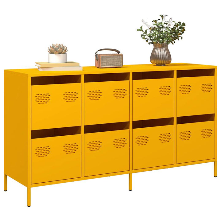skab 135x39x73,5 cm koldvalset stål sennepsgul