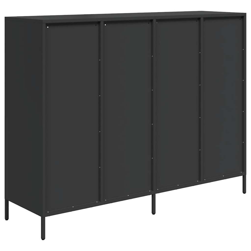 skænk 135x39x103,5 cm koldvalset stål sort