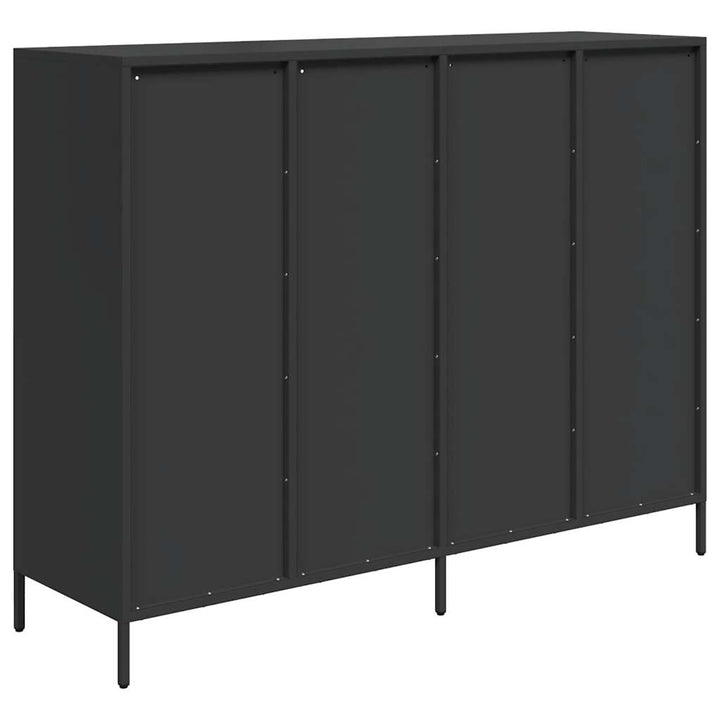 skænk 135x39x103,5 cm koldvalset stål sort