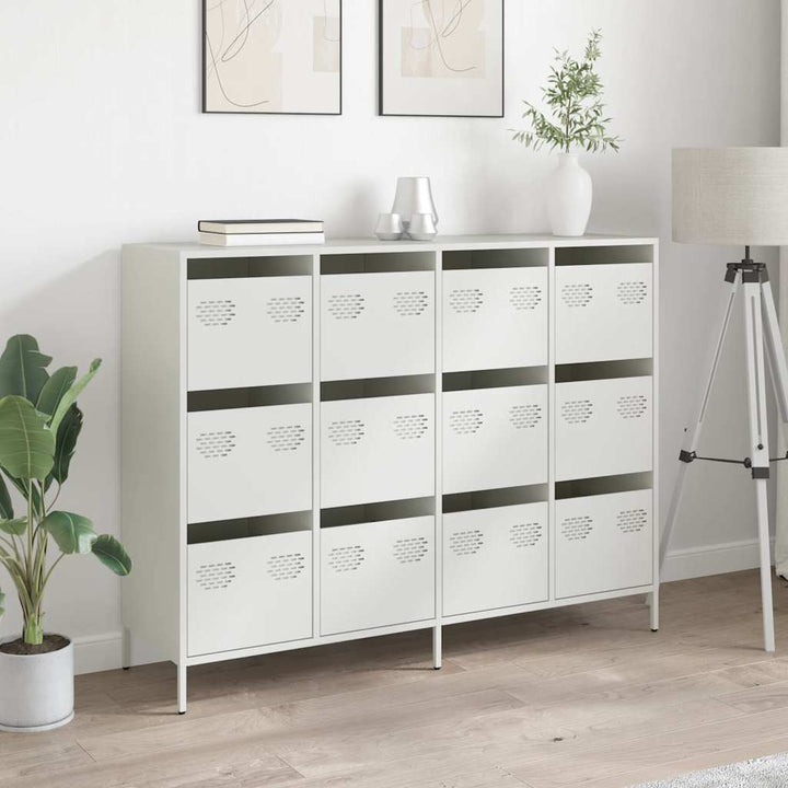 skænk 135x39x103,5 cm koldvalset stål hvid