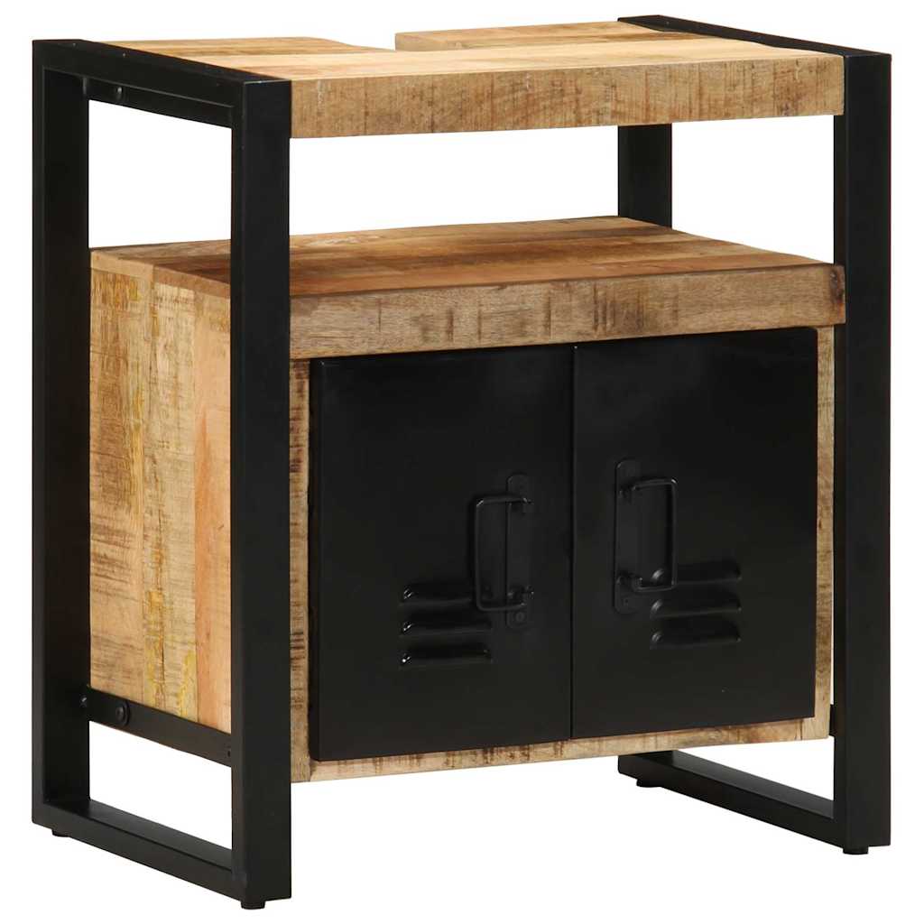 Badeværelsesmøbel sæt 2 pcs Brun 55 x 35 x 60 cm Rå mango træ