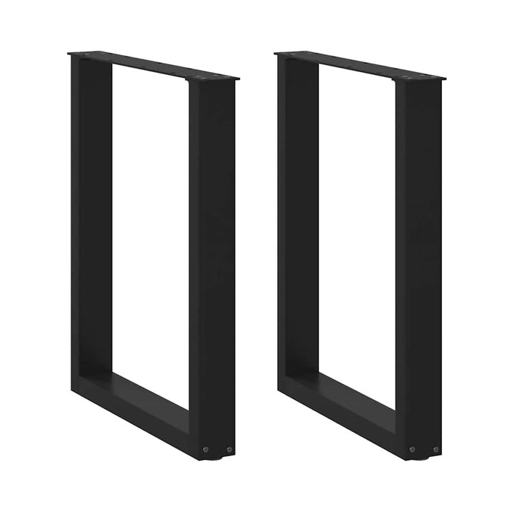 spisebordsben U-formet 2 stk. sort 60 x (72-73) cm stål