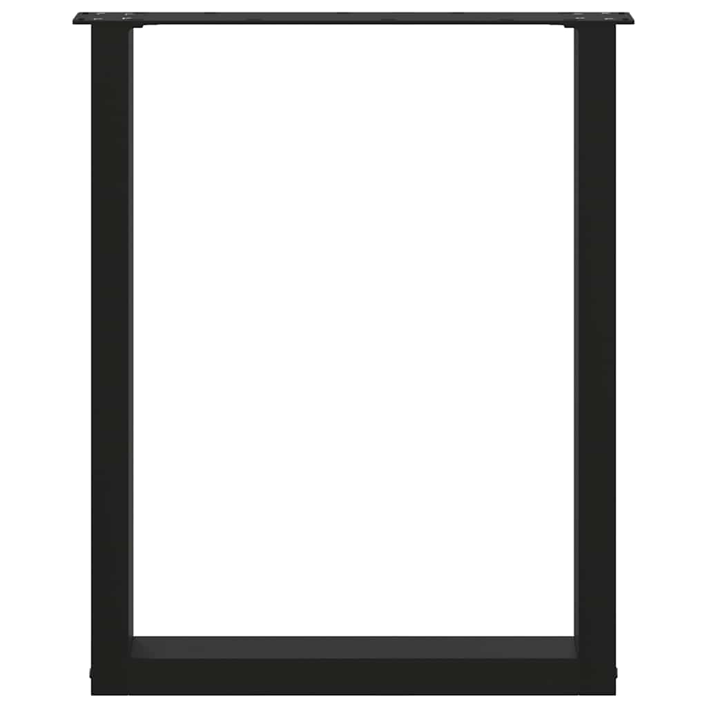 spisebordsben U-formet 2 stk. sort 60 x (72-73) cm stål