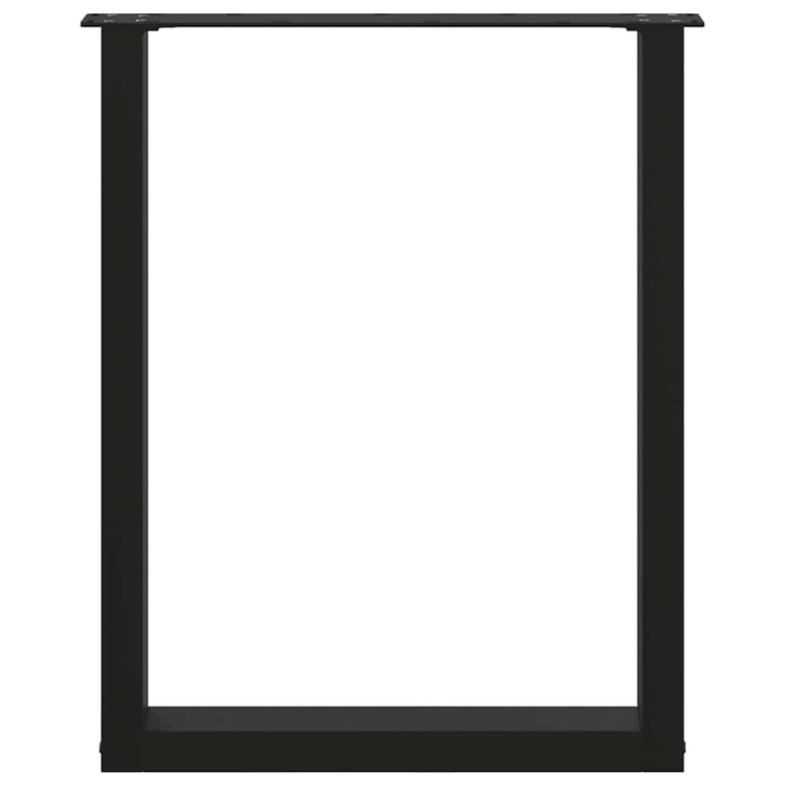 spisebordsben U-formet 2 stk. sort 60 x (72-73) cm stål