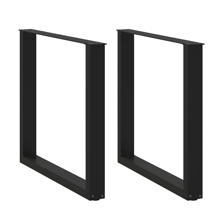 spisebordsben U-formet 2 stk. sort 90 x (72-73) cm stål