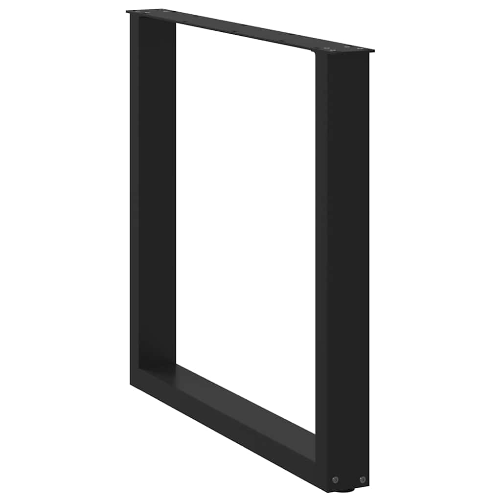 spisebordsben U-formet 2 stk. sort 90 x (72-73) cm stål