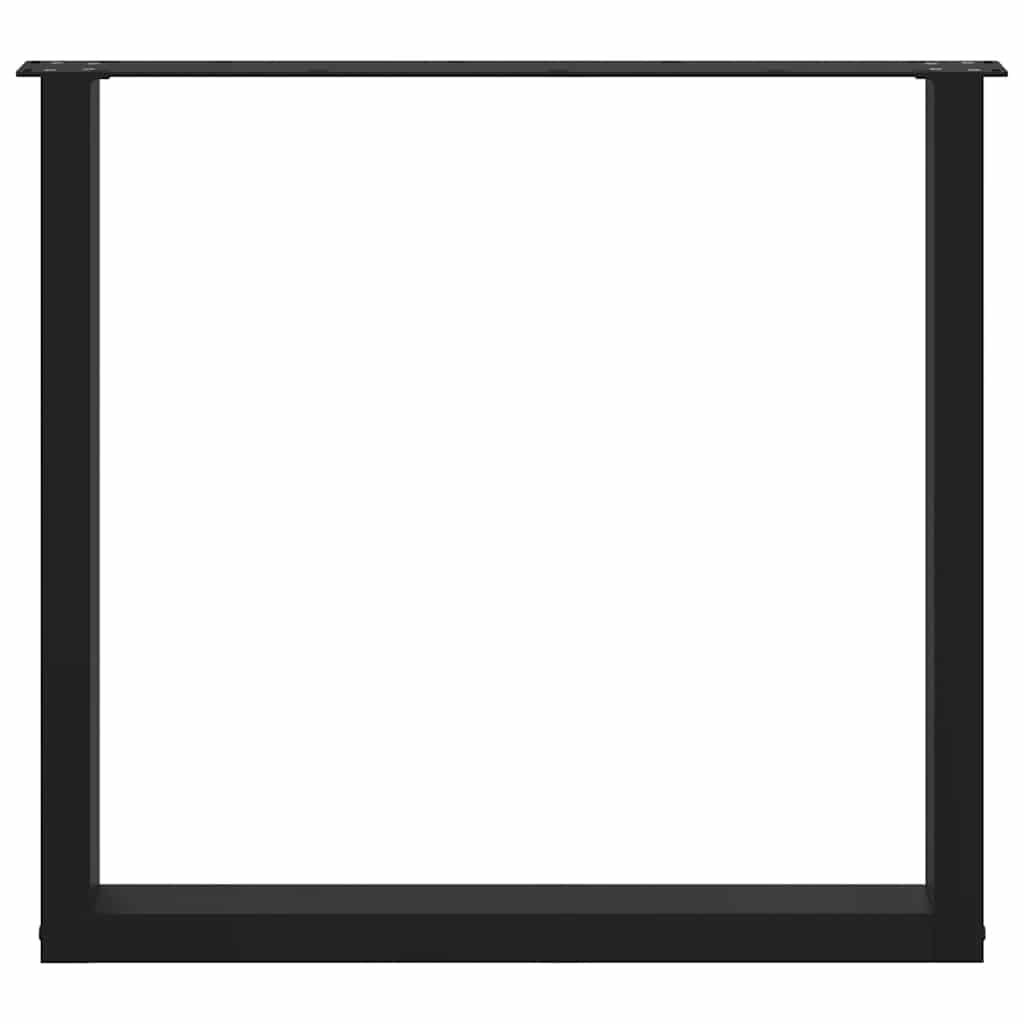 spisebordsben U-formet 2 stk. sort 90 x (72-73) cm stål