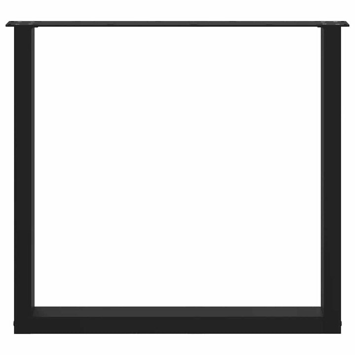 spisebordsben U-formet 2 stk. sort 90 x (72-73) cm stål