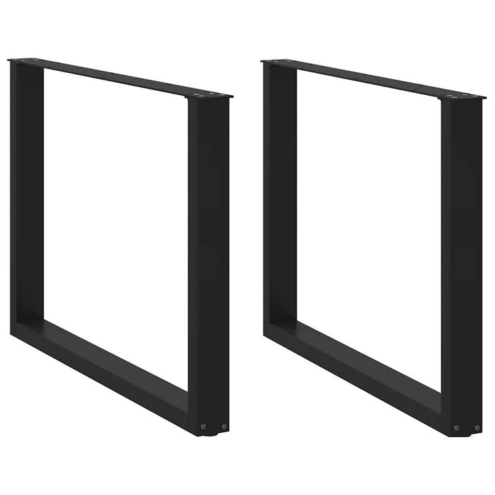 spisebordsben U-formet 2 stk. sort 100x(72-73) cm stål