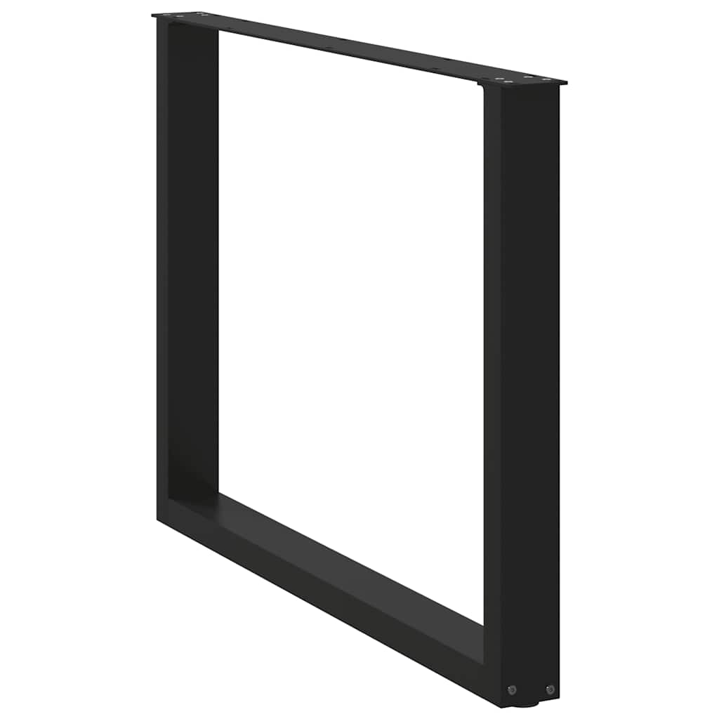spisebordsben U-formet 2 stk. sort 100x(72-73) cm stål
