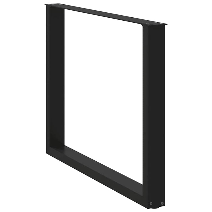 spisebordsben U-formet 2 stk. sort 100x(72-73) cm stål