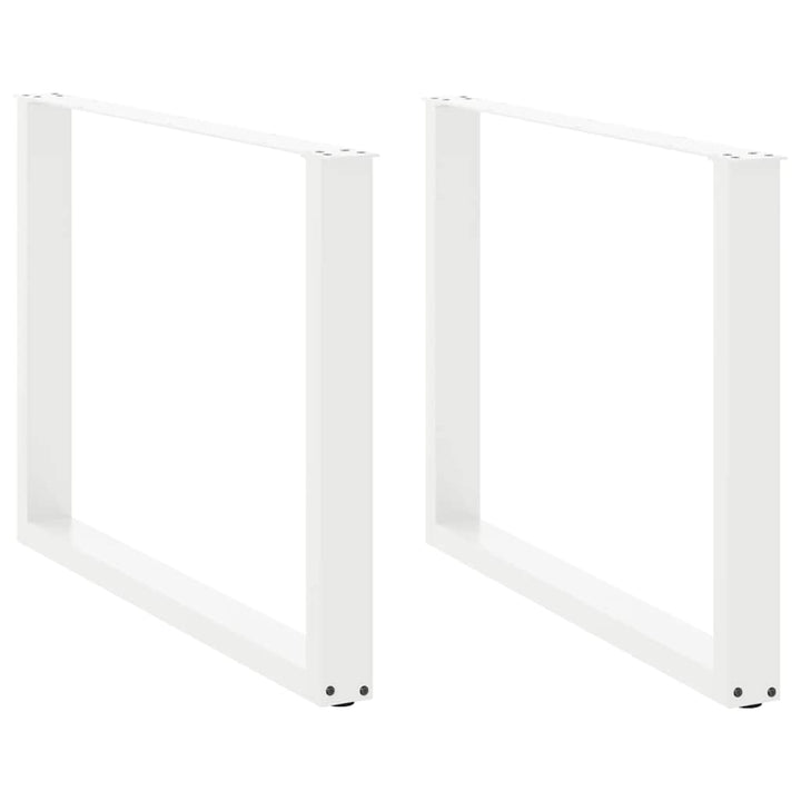 spisebordsben U-formet 2 stk. hvid 100x(72-73) cm stål