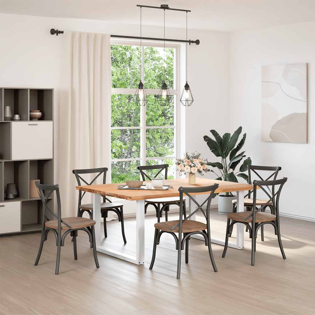 spisebordsben U-formet 2 stk. hvid 100x(72-73) cm stål