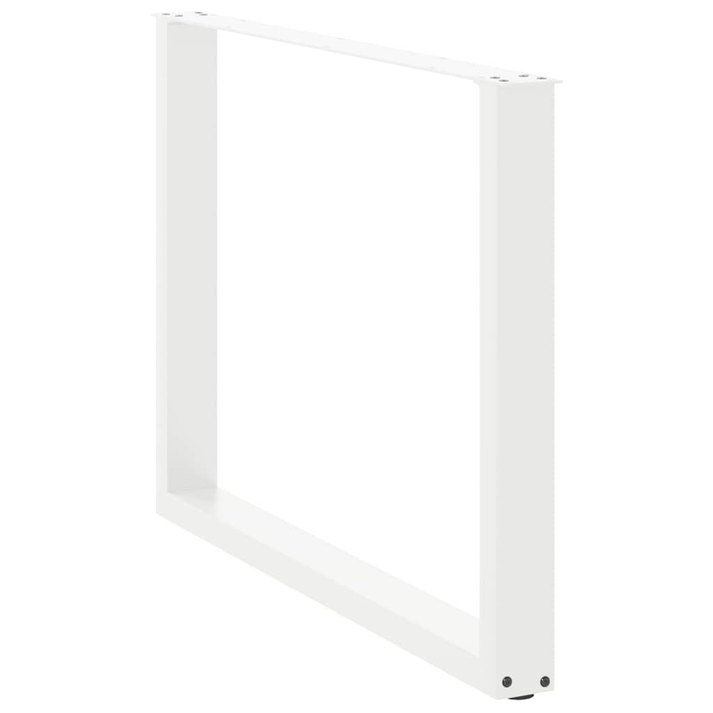 spisebordsben U-formet 2 stk. hvid 100x(72-73) cm stål