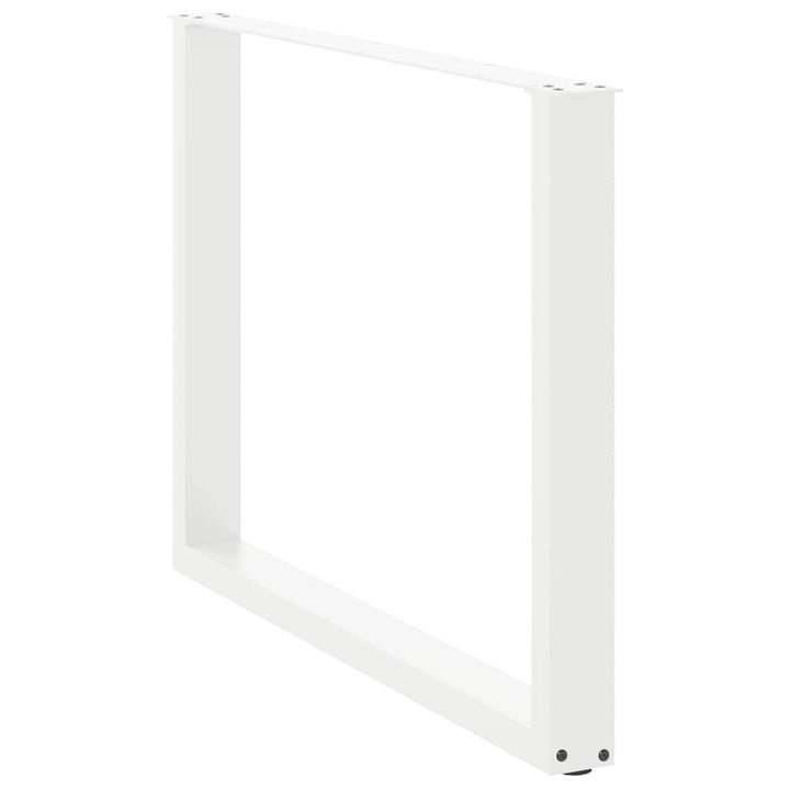 spisebordsben U-formet 2 stk. hvid 100x(72-73) cm stål