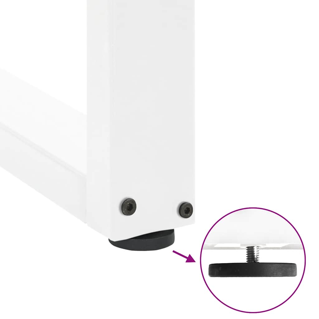 spisebordsben U-formet 2 stk. hvid 100x(72-73) cm stål