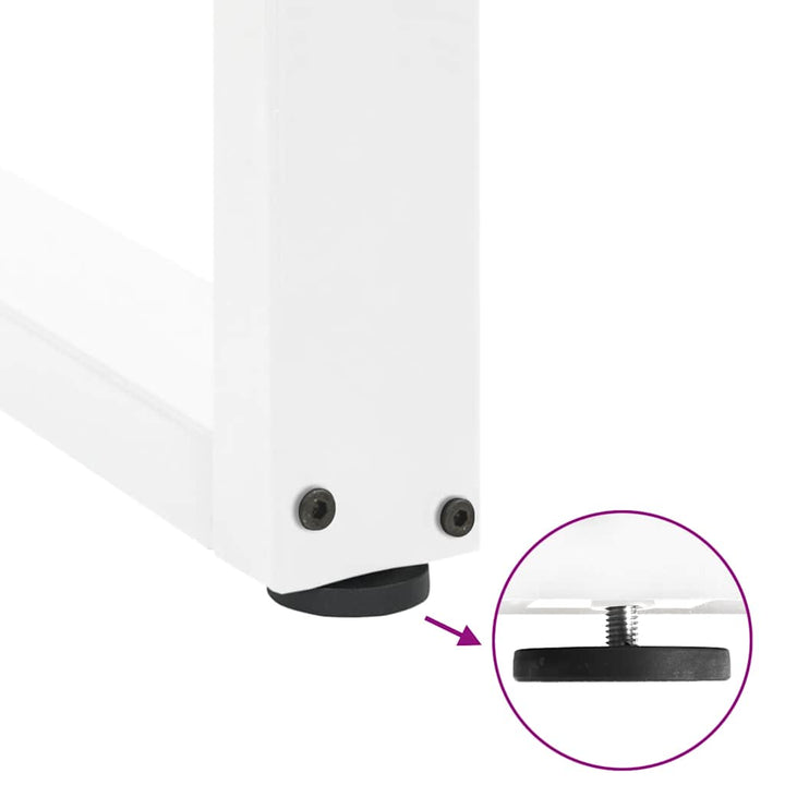 spisebordsben U-formet 2 stk. hvid 100x(72-73) cm stål