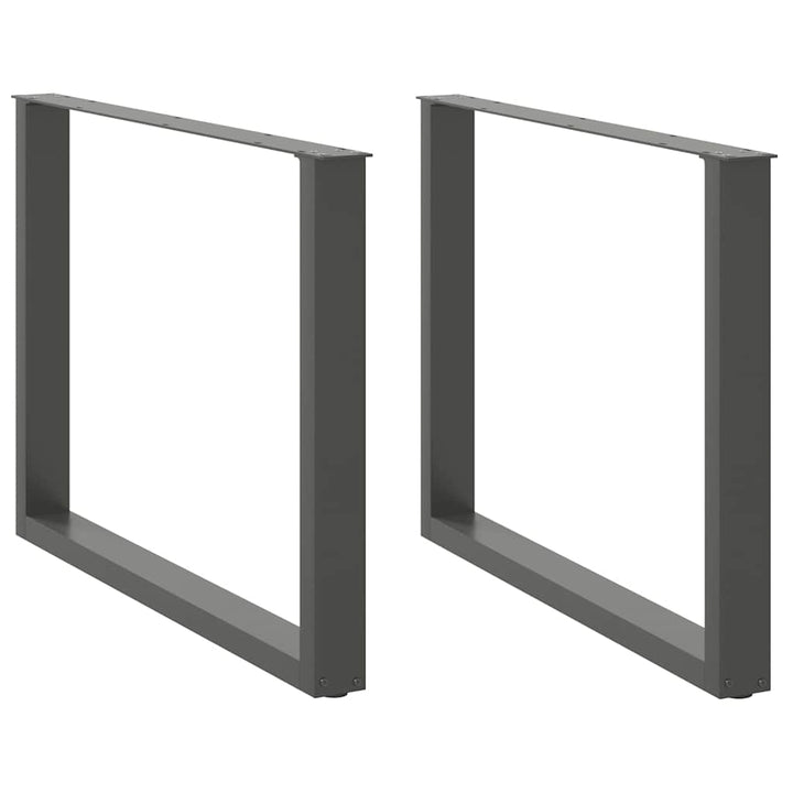 spisebordsben U-formet 2 stk. antracit 100x(72-73) cm stål