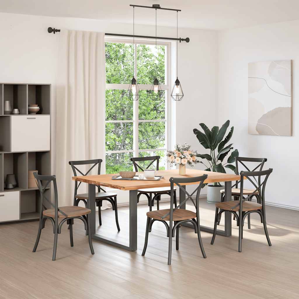 spisebordsben U-formet 2 stk. antracit 100x(72-73) cm stål