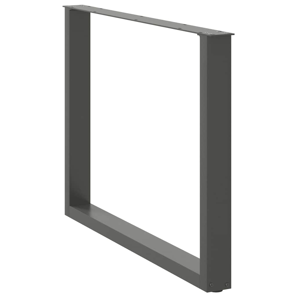 spisebordsben U-formet 2 stk. antracit 100x(72-73) cm stål