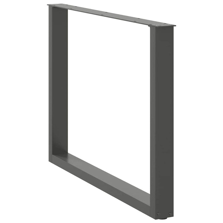 spisebordsben U-formet 2 stk. antracit 100x(72-73) cm stål