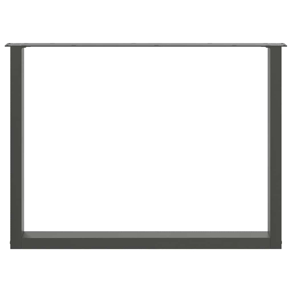 spisebordsben U-formet 2 stk. antracit 100x(72-73) cm stål