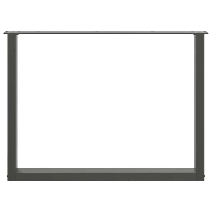spisebordsben U-formet 2 stk. antracit 100x(72-73) cm stål