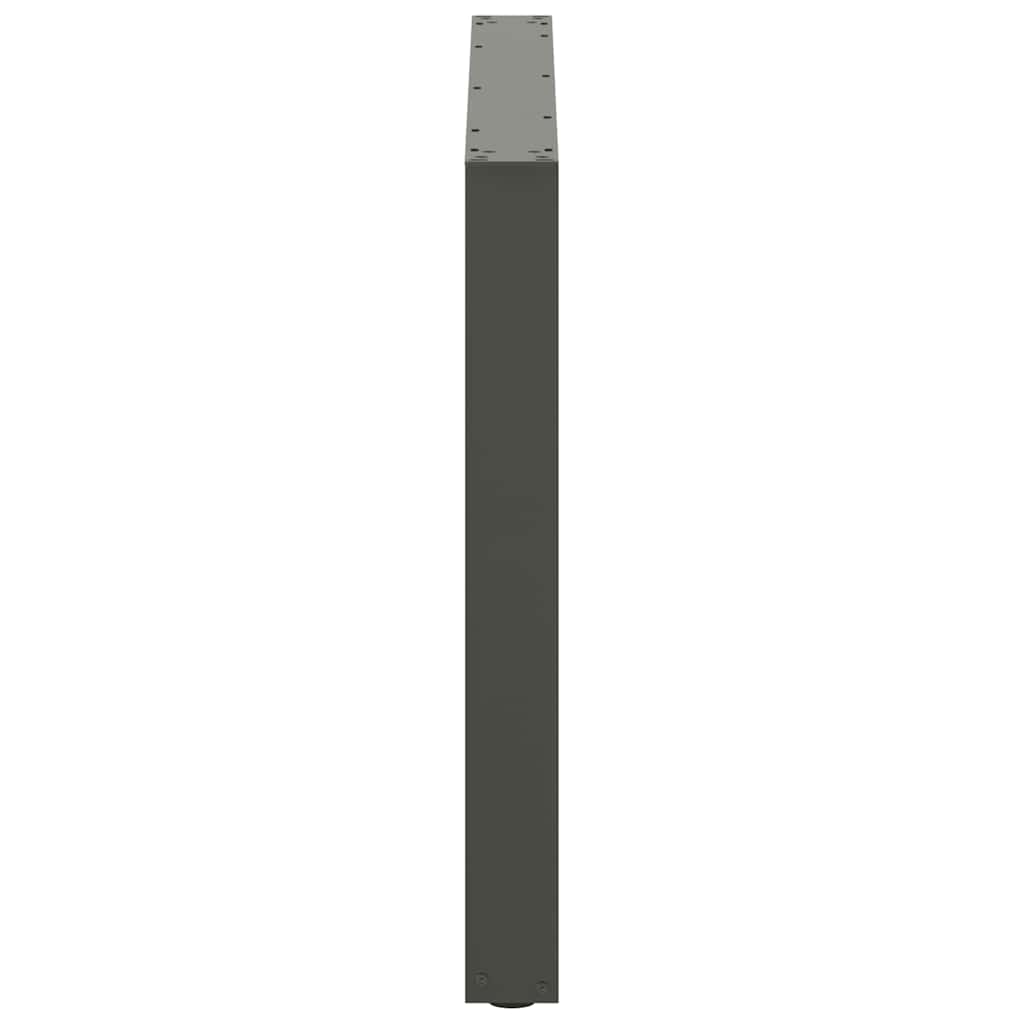 spisebordsben U-formet 2 stk. antracit 100x(72-73) cm stål