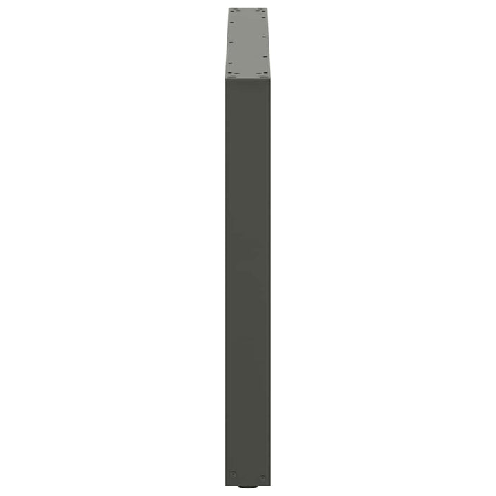 spisebordsben U-formet 2 stk. antracit 100x(72-73) cm stål