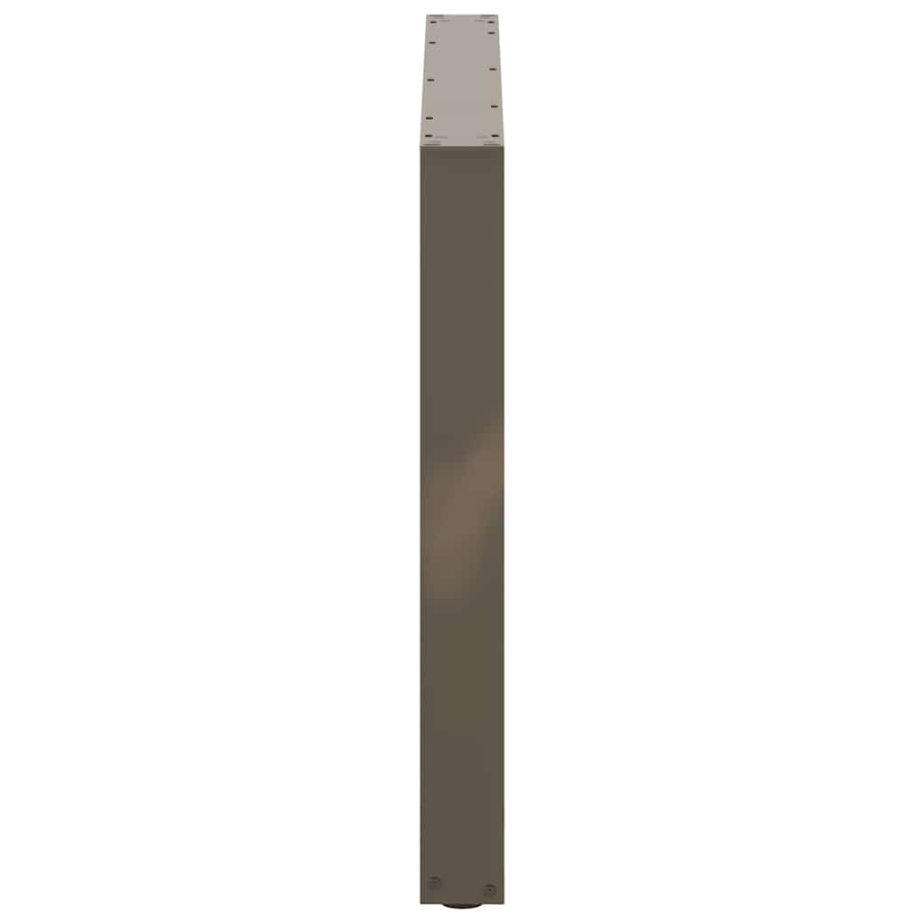 spisebordsben U-formet 2 stk. naturstål 100x(72-73) cm stål