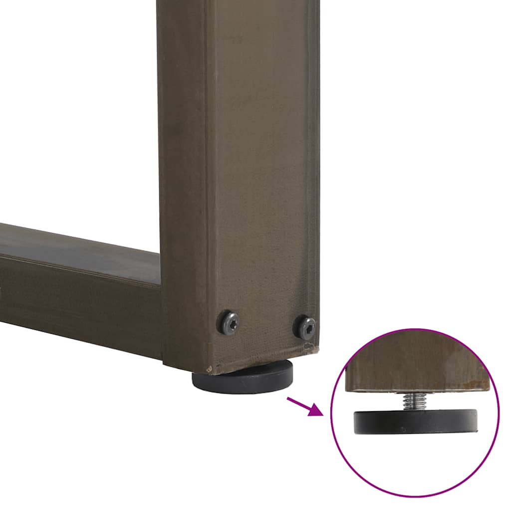 spisebordsben U-formet 2 stk. naturstål 100x(72-73) cm stål