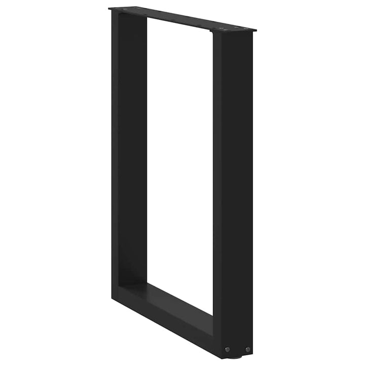 spisebordsben U-formet 3 stk. sort 70 x (72-73) cm stål