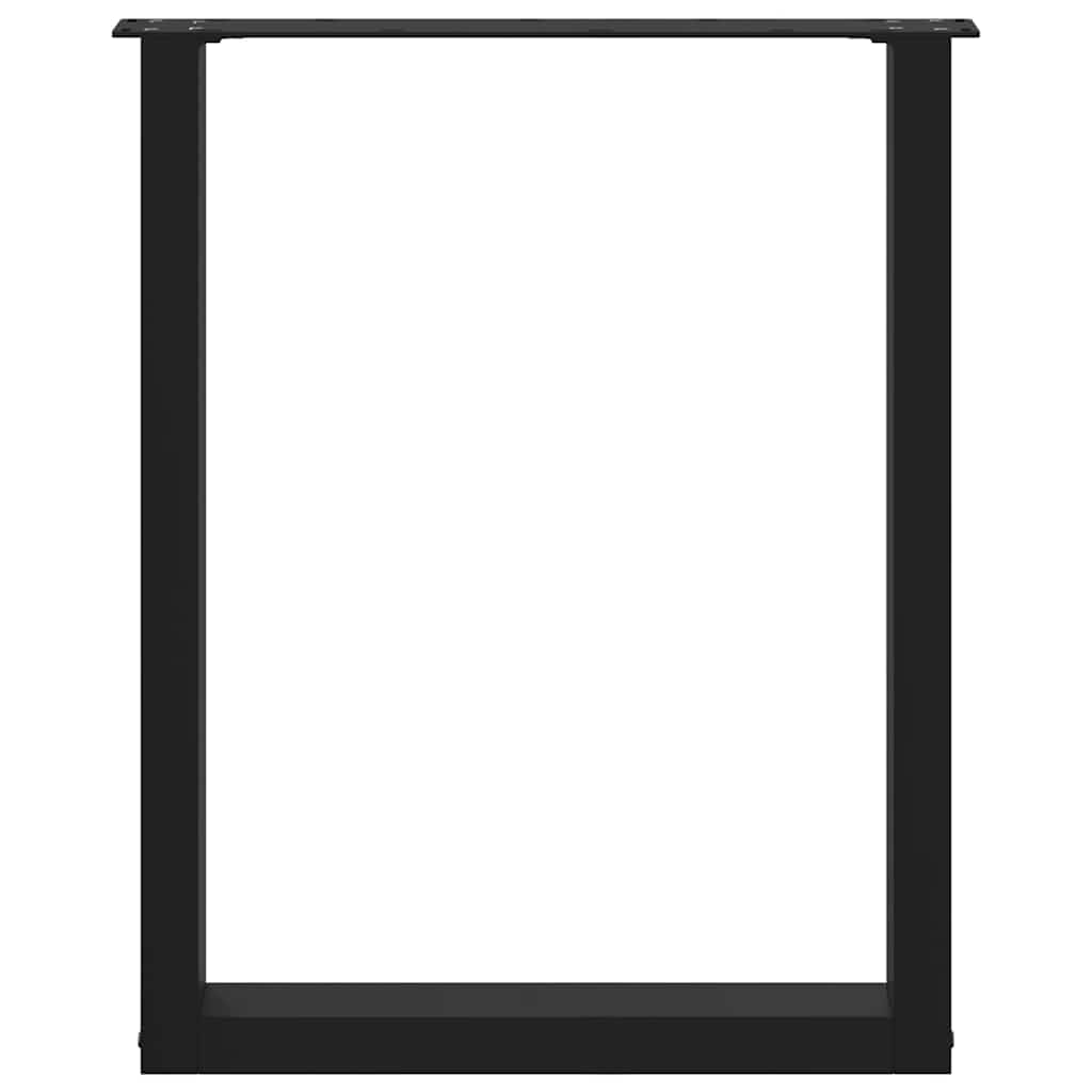 spisebordsben U-formet 3 stk. sort 70 x (72-73) cm stål