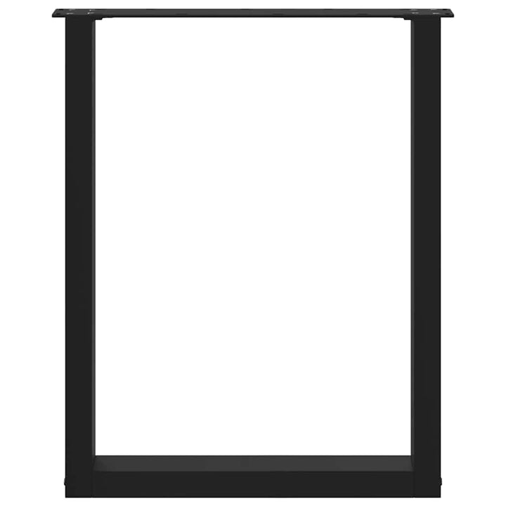 spisebordsben U-formet 3 stk. sort 70 x (72-73) cm stål