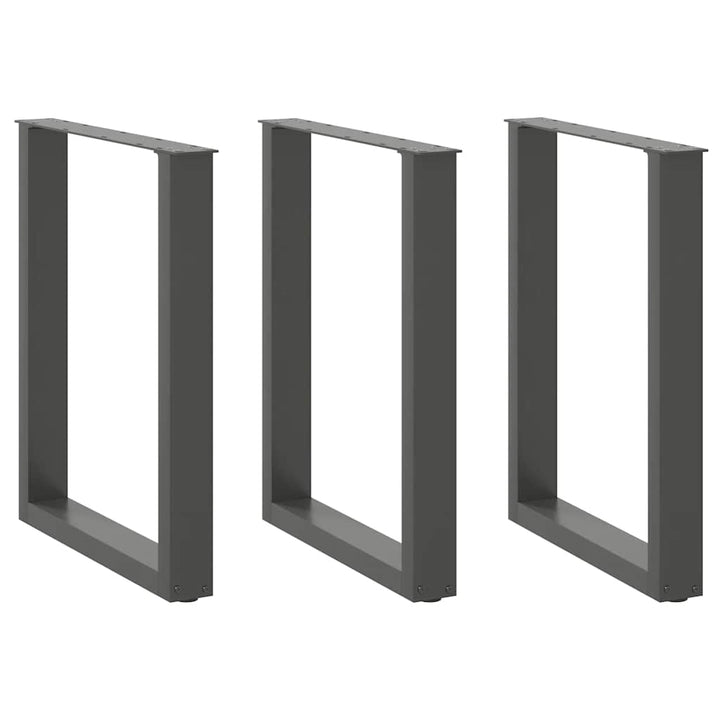 sofabordben U-formet 3 stk. 70x(72-73) cm stål antracitgrå