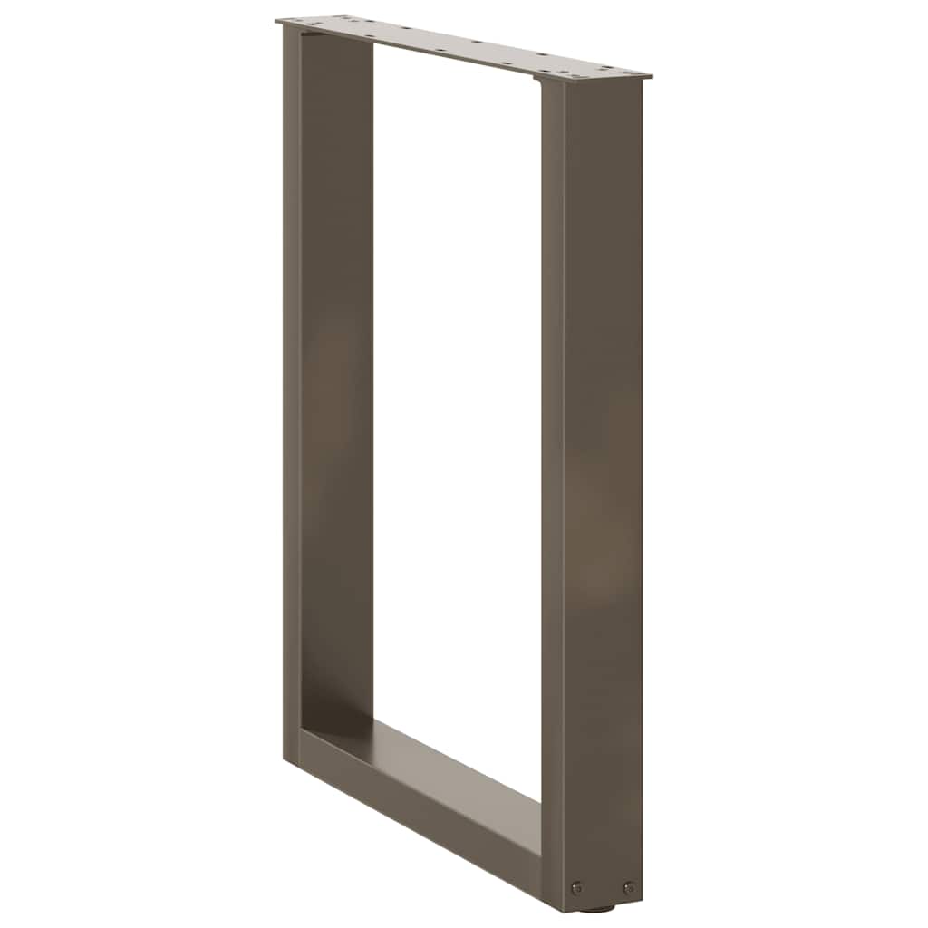 spisebordsben U-formet 3 stk. naturstål 70 x (72-73) cm stål