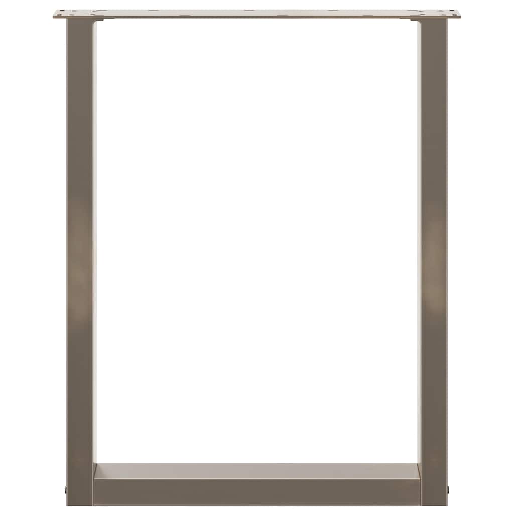 spisebordsben U-formet 3 stk. naturstål 70 x (72-73) cm stål