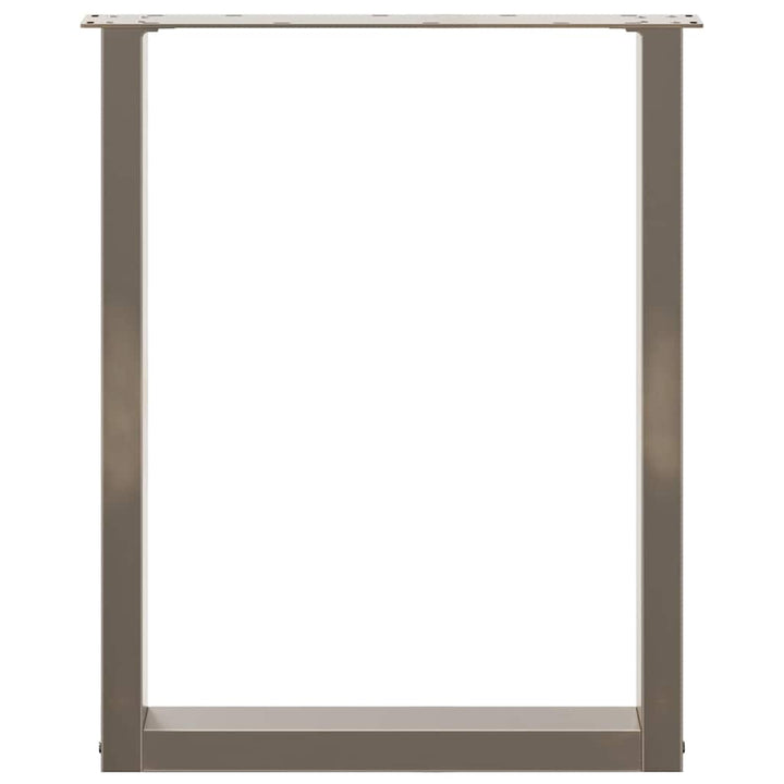 spisebordsben U-formet 3 stk. naturstål 70 x (72-73) cm stål