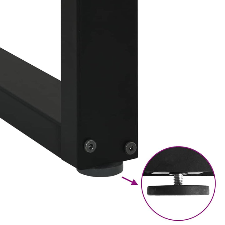 spisebordsben U-formet 3 stk. sort 80 x (72-73) cm stål