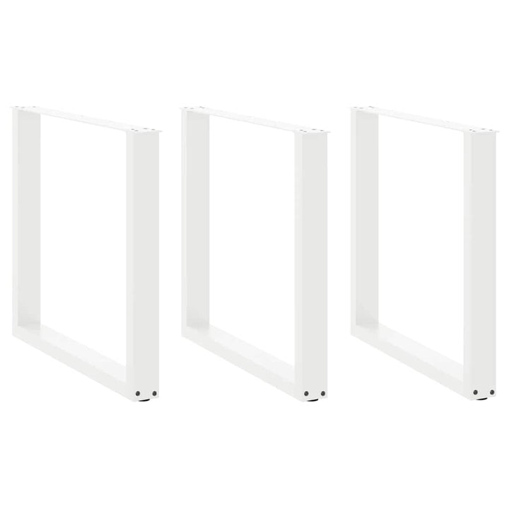 spisebordsben U-formet 3 stk. hvid 80x(72-73) cm stål