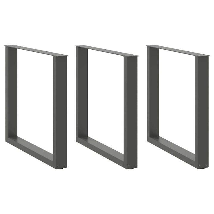 sofabordben U-formet 3 stk. 80x(72-73) cm stål antracitgrå