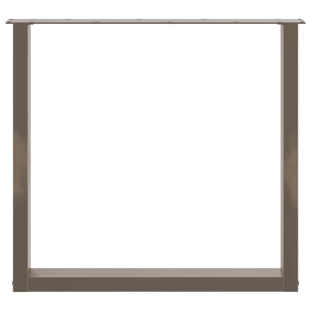 spisebordsben U-formet 3 stk. naturstål 80x(72-73) cm stål
