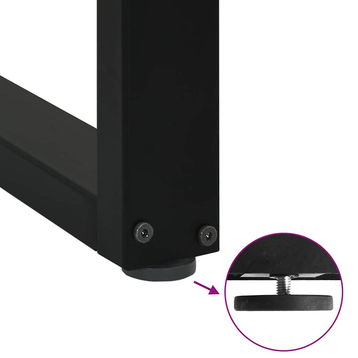 sofabordben U-formet 3 stk. 90x(72-73) cm stål sort