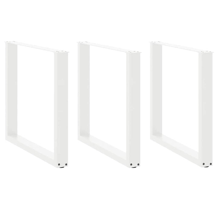 spisebordsben U-formet 3 stk. hvid 90 x (72-73) cm stål