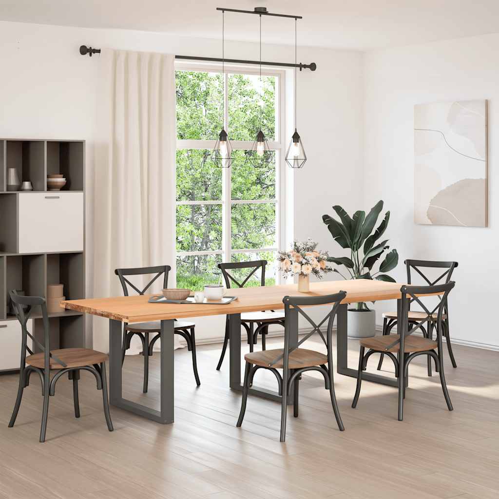 spisebordsben U-formet 3 stk. antracit 90x(72-73) cm stål