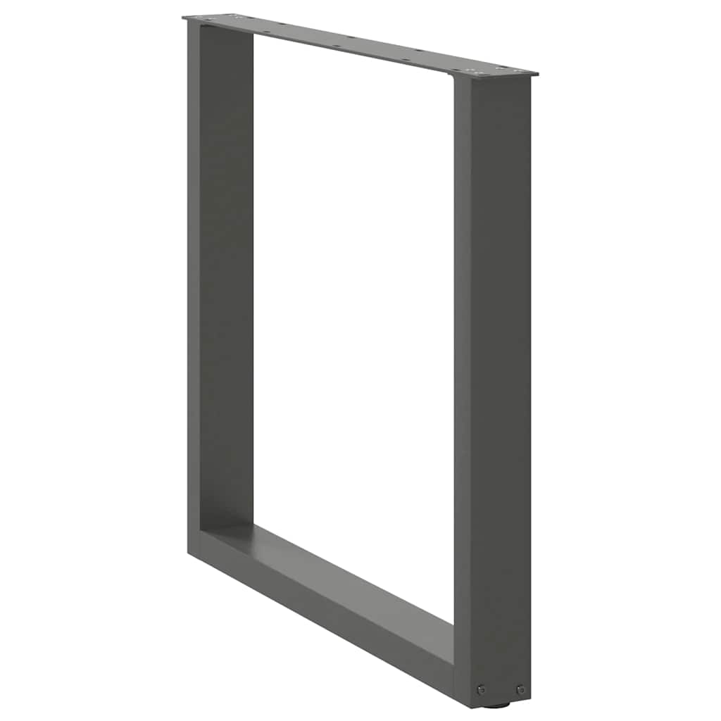 spisebordsben U-formet 3 stk. antracit 90x(72-73) cm stål